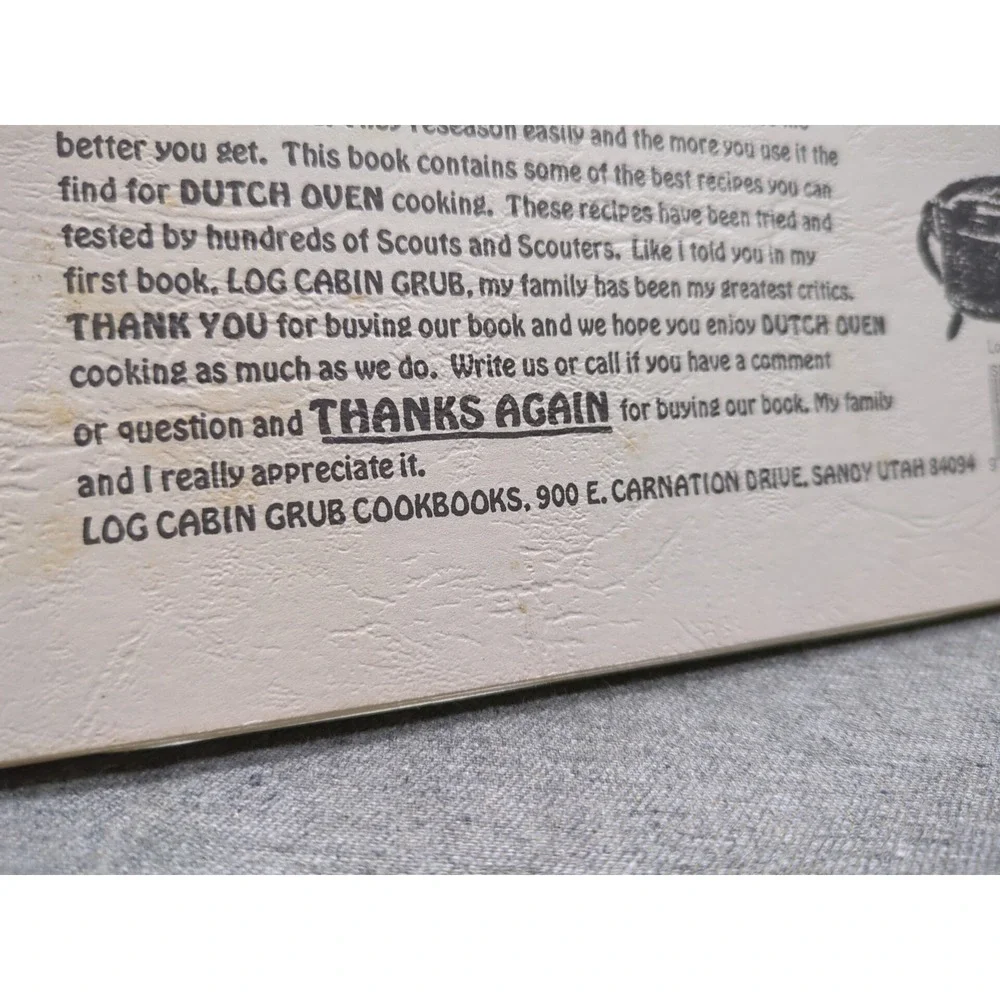 VTG Log Cabin Dutch Oven Recipes Log‎ Cabin Grub Cookbook By Colleen Sloan